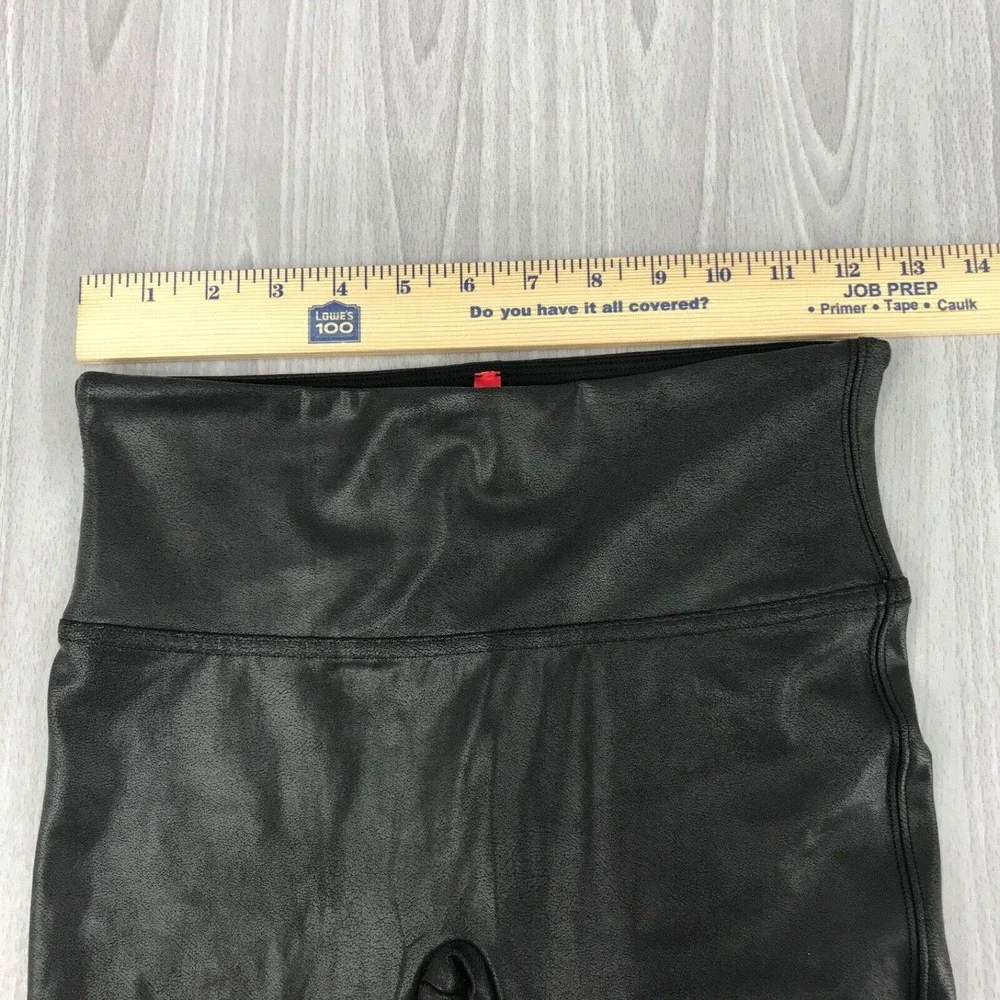 Spanx Women's Black Faux Leather Shiny Leggings Size: Small‎
